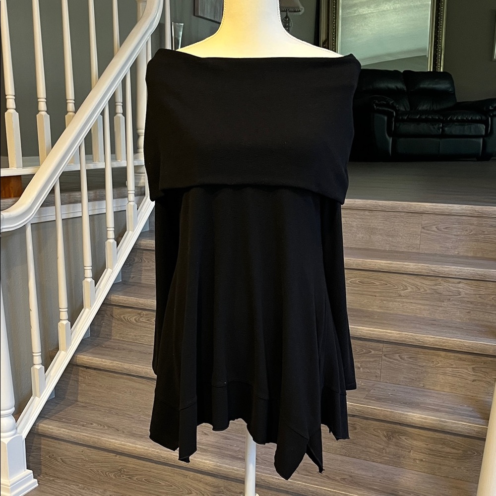 Soft Surroundings Black Off-Shoulder Sweater